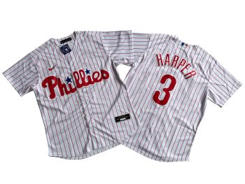 Philadelphia Phillies 3# Bryce Harper White Home Replica Player Name Jersey MEN WOMEN YOUTH S-6XL SIZE