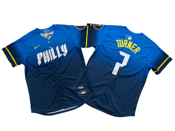 Philadelphia Phillies Trea Turner Blue 2024 City Connect Limited Player Jersey MEN WOMEN YOUTH S-6XL SIZE