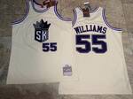 Men’s Sacramento Kings Jason Williams Mitchell & Ness Cream Chainstitch Swingman Jersey