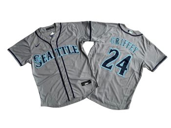 Seattle Mariners 24# Ken Griffey Jr. Gray Home Replica Player Jersey MEN WOMEN YOUTH S-6XL SIZE
