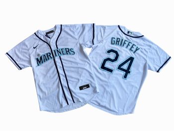 Seattle Mariners 24# Ken Griffey Jr. White Home Replica Player Jersey MEN WOMEN YOUTH S-6XL SIZE