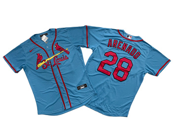 St. Louis Cardinals 28# Nolan Arenado Light Blue Alternate Official Replica Player Jersey MEN WOMEN YOUTH S-6XL SIZE