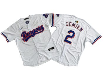 Texas Rangers 2# Marcus Semien White 2024 Gold Collection Limited Player Jersey MEN WOMEN YOUTH S-6XL SIZE