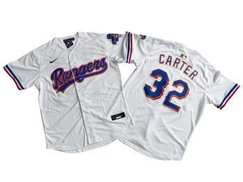 Texas Rangers 32# Evan Carter White 2024 Gold Collection Limited Player Jersey MEN WOMEN YOUTH S-6XL SIZE