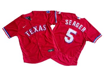 Texas Rangers 5# Corey Seager Red Natural Flexbase jersey MEN WOMEN YOUTH S-6XL SIZE