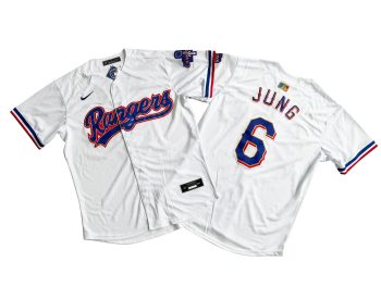 Texas Rangers 6# Josh Jung White 2024 Gold Collection Limited Player Jersey MEN WOMEN YOUTH S-6XL SIZE