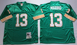 Miami Dolphins #13 Green MARINO Mitchell & Ness Football Jersey Retro men women youth size S-6XL