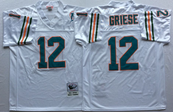 Miami Dolphins Green #12 GRIESE Mitchell & Ness Football Jersey Retro men women youth size S-6XL