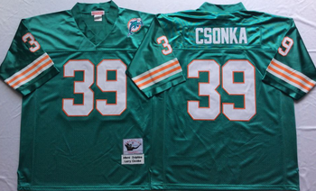 Miami Dolphins Green #39 CSONKA Mitchell & Ness Football Jersey Retro men women youth size S-6XL