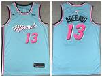 Miami Heat #13 Bam Adebayo City version stitched basketball jersey-light blue