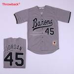 Michael Jordan #45 Birmingham Barons Button Down Baseball Jersey gray men women youth size S-6XL