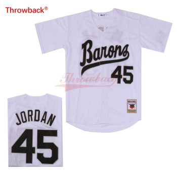 Michael Jordan #45 Birmingham Barons Button Down Baseball Jersey white2 men women youth size S-6XL