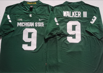 Michigan State Spartans Green 9 WALKER III Football Jersey MEN WOMEN YOUTH S-6XL SIZE