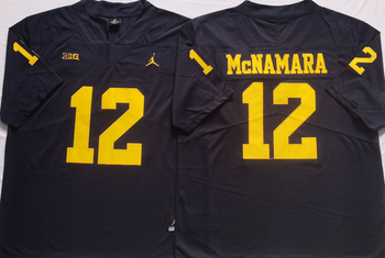 Michigan Wolverines Blue 12 McNAMARA Football Jersey MEN WOMEN YOUTH S-6XL SIZE