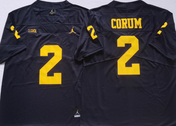 Michigan Wolverines Blue 2 CORUM Football Jersey MEN WOMEN YOUTH S-6XL SIZE