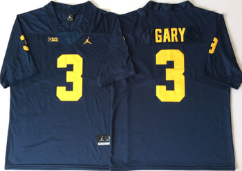 Michigan Wolverines Blue 3 GARY Football Jersey MEN WOMEN YOUTH S-6XL SIZE