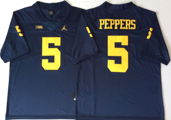 Michigan Wolverines Blue 5 PEPPERS Football Jersey MEN WOMEN YOUTH S-6XL SIZE