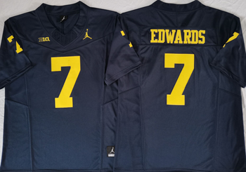 Michigan Wolverines Blue 7 EDWARDS Football Jersey MEN WOMEN YOUTH S-6XL SIZE