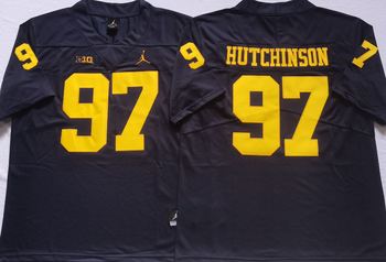 Michigan Wolverines Blue 97 HUTCHINSON Football Jersey MEN WOMEN YOUTH S-6XL SIZE