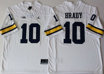 Michigan Wolverines White 10 BRADY Football Jersey MEN WOMEN YOUTH S-6XL SIZE