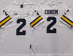 Michigan Wolverines White 2 CORUM Football Jersey MEN WOMEN YOUTH S-6XL SIZE