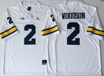 Michigan Wolverines White 2 WOODSON Football Jersey MEN WOMEN YOUTH S-6XL SIZE