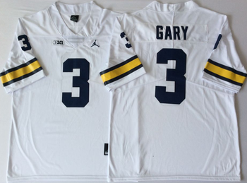 Michigan Wolverines White 3 GARY Football Jersey MEN WOMEN YOUTH S-6XL SIZE