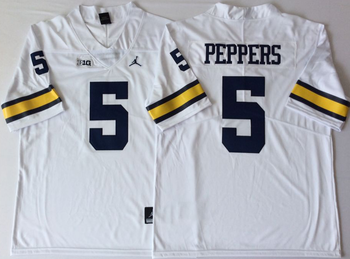 Michigan Wolverines White 5 PEPPERS Football Jersey MEN WOMEN YOUTH S-6XL SIZE