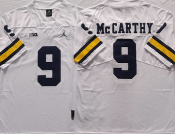 Michigan Wolverines White 9 McCARTHY Football Jersey MEN WOMEN YOUTH S-6XL SIZE