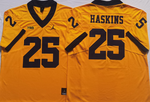 Michigan Wolverines Yellow 25 HASKINS Football Jersey MEN WOMEN YOUTH S-6XL SIZE