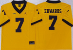 Michigan Wolverines Yellow 7 EDWARDS Football Jersey MEN WOMEN YOUTH S-6XL SIZE