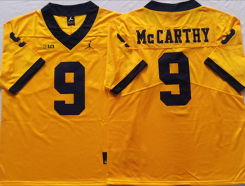 Michigan Wolverines Yellow 9 McCARTHY Football Jersey MEN WOMEN YOUTH S-6XL SIZE