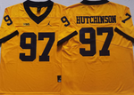 Michigan Wolverines Yellow 97 HUTCHINSON Football Jersey MEN WOMEN YOUTH S-6XL SIZE