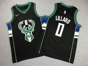 Milwaukee Bucks #0 Damian Lillard stitched basketball jersey black MEN WOMEN YOUTH S-6XL SIZE