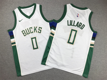 Milwaukee Bucks #0 Damian Lillard stitched basketball jersey white MEN WOMEN YOUTH S-6XL SIZE