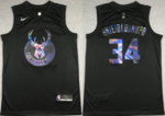 Milwaukee Bucks #34 Giannis Antetokounmpo stitched basketball jersey Rainbow version MEN WOMEN YOUTH S-6XL SIZE