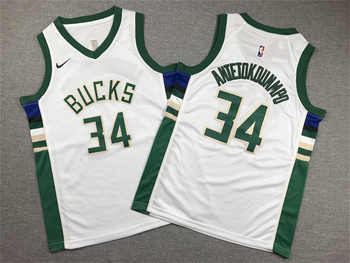 Milwaukee Bucks #34 Giannis Antetokounmpo stitched basketball jersey white MEN WOMEN YOUTH S-6XL SIZE