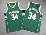 Milwaukee Bucks #34 Giannis Antetokounmpo stitched basketball jerseygreen black MEN WOMEN YOUTH S-6XL SIZE