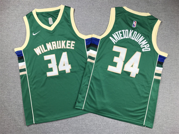 Milwaukee Bucks #34 Giannis Antetokounmpo stitched basketball jerseygreen black MEN WOMEN YOUTH S-6XL SIZE