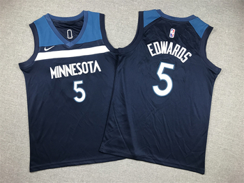 Minnesota Timberwolves #5 Anthony Edwards stitched basketball jersey navy MEN WOMEN YOUTH S-6XL SIZE