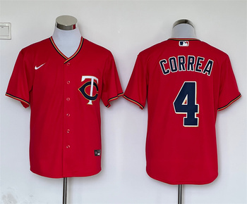 Minnesota Twins  Limited baseball Jersey #4 Carlos Correa  stitched jersey red MEN WOMEN YOUTH S-6XL SIZE