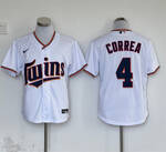 Minnesota Twins Limited baseball Jersey #4 Carlos Correa stitched jersey white