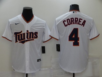 Minnesota Twins  Limited baseball Jersey #4 Carlos Correa  stitched jersey white2 MEN WOMEN YOUTH S-6XL SIZE