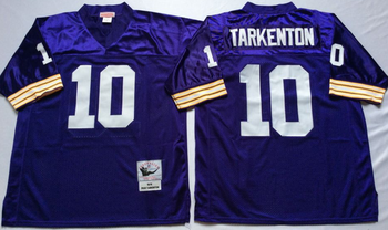 Minnesota Vikings Purple #10 TARKENTON Mitchell & Ness Football Jersey Retro men women youth size S-6XL