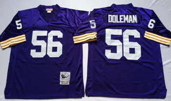 Minnesota Vikings Purple #56 DOLEMAN Mitchell & Ness Football Jersey Retro men women youth size S-6XL