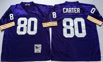Minnesota Vikings Purple #80 CARTER Mitchell & Ness Football Jersey Retro men women youth size S-6XL