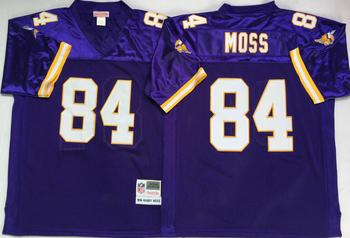 Minnesota Vikings Purple #84 MOSS Mitchell & Ness Football Jersey Retro men women youth size S-6XL
