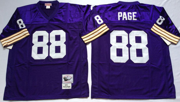 Minnesota Vikings Purple #88 PAGE Mitchell & Ness Football Jersey Retro men women youth size S-6XL