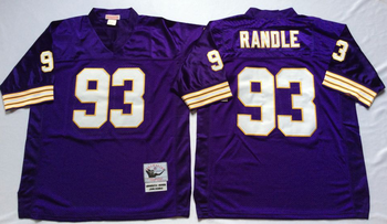 Minnesota Vikings Purple #93 RANDLE Mitchell & Ness Football Jersey Retro men women youth size S-6XL