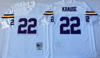 Minnesota Vikings White #22 KRAUSE Mitchell & Ness Football Jersey Retro men women youth size S-6XL